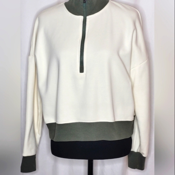 Fabletics Catarina Mock Neck Half Zip Pullover Sweatshirt - Size M - Picture 1 of 7